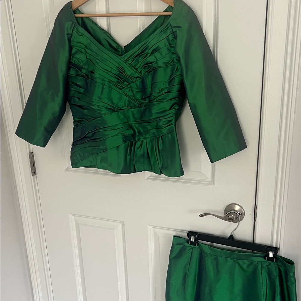 Elegant Green Skirt Set